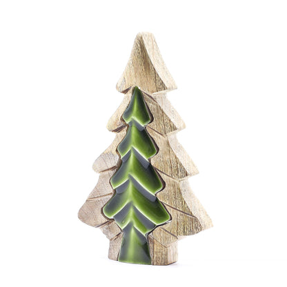 Perdu dans les bois - Petit arbre dans un arbre - Décoration en bois - 15x10cm