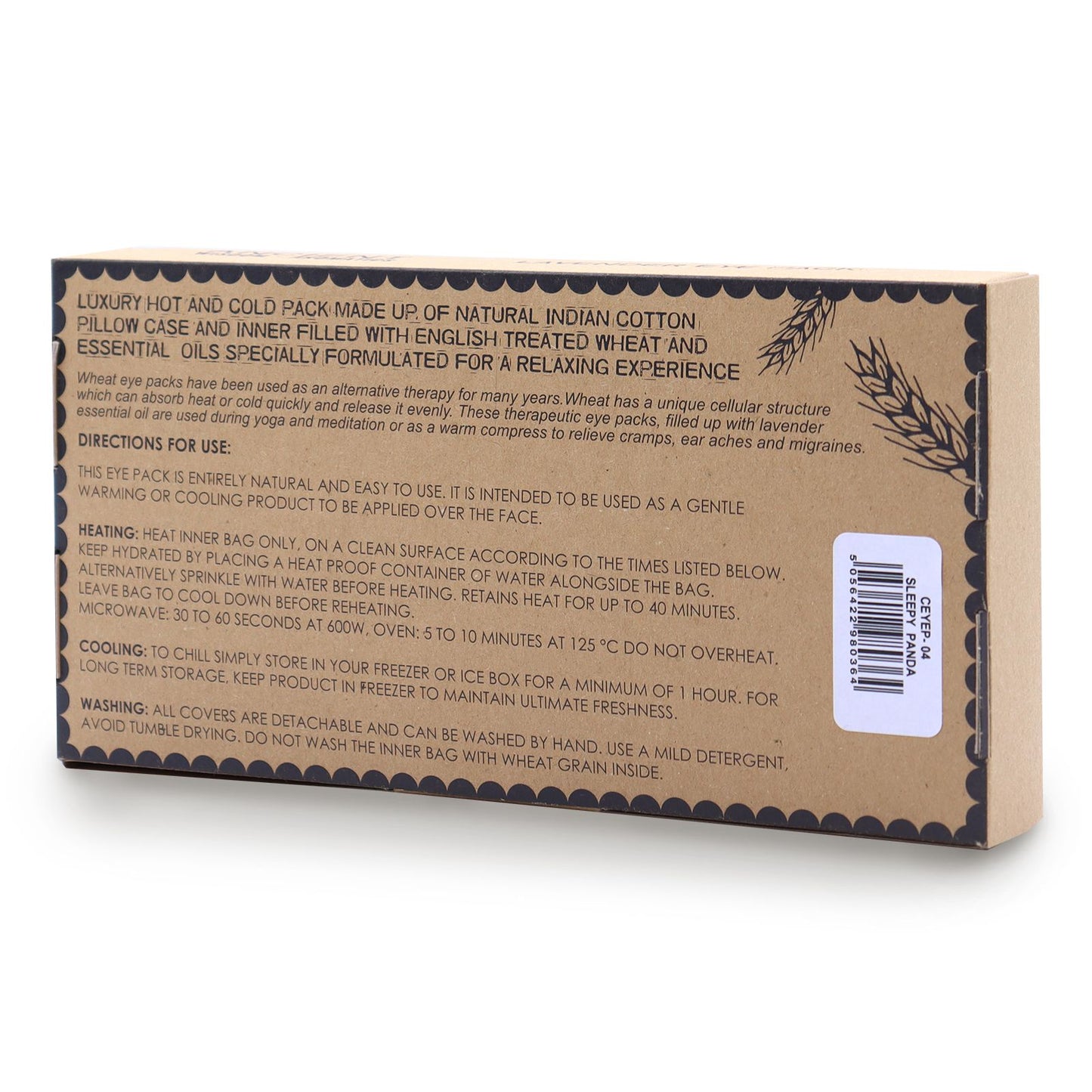 Coussin pour les yeux en coton naturel, lavande et jujube, coffret cadeau - Sleepy Panda