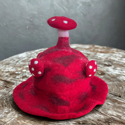 Sombrero de hongo de fieltro - Rush To The Head Rojo