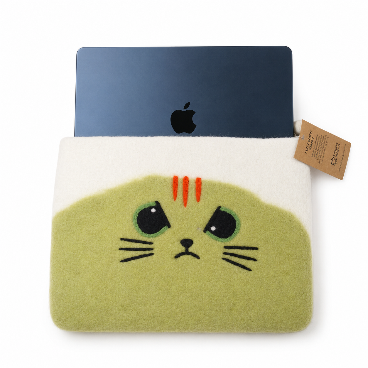 Funda de fieltro para portátil (de hasta 14 pulgadas)  - Gato Gruñón