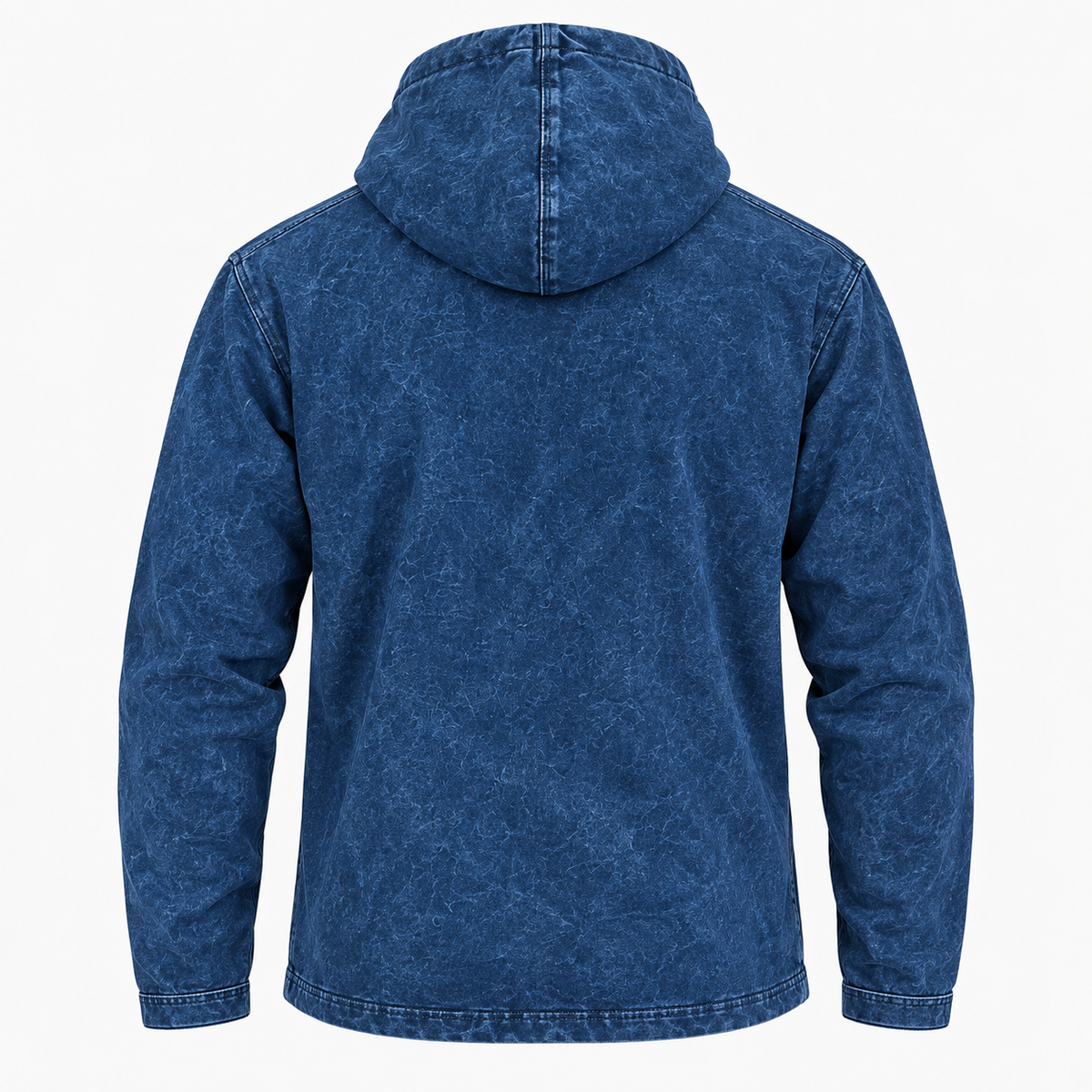 Camisa con capucha mediana lavada a la piedra con bolsillo canguro - Brújula de la vida azul