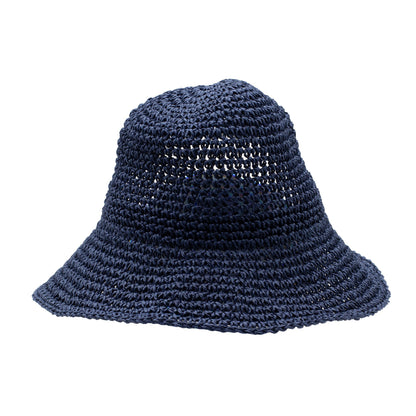 Nomad Sari Chapeau de soleil en paille souple - Bleu marine