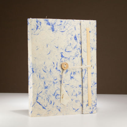 Grand carnet Lokta - Coton mélangé bleu - avec marque-page