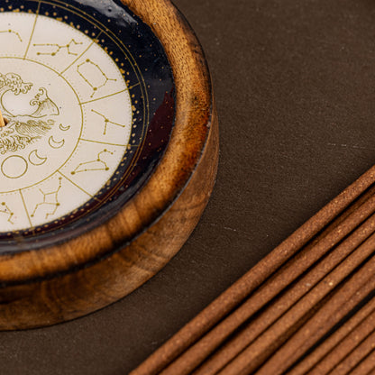 Mini cuenco y soporte para varitas de incienso Signo del Zodiaco – Sagitario