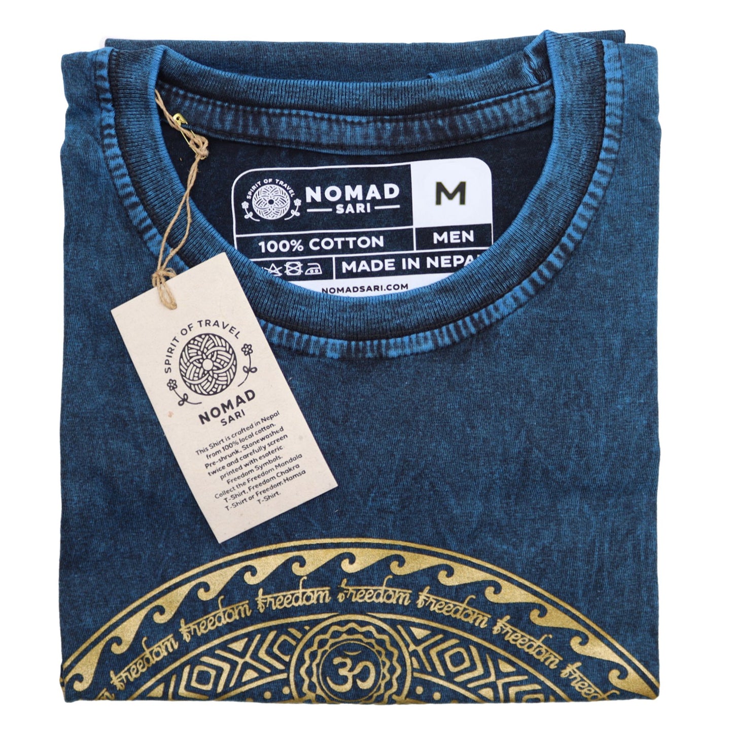 Nomad Sari Kleines T-Shirt – Chakra – Blau