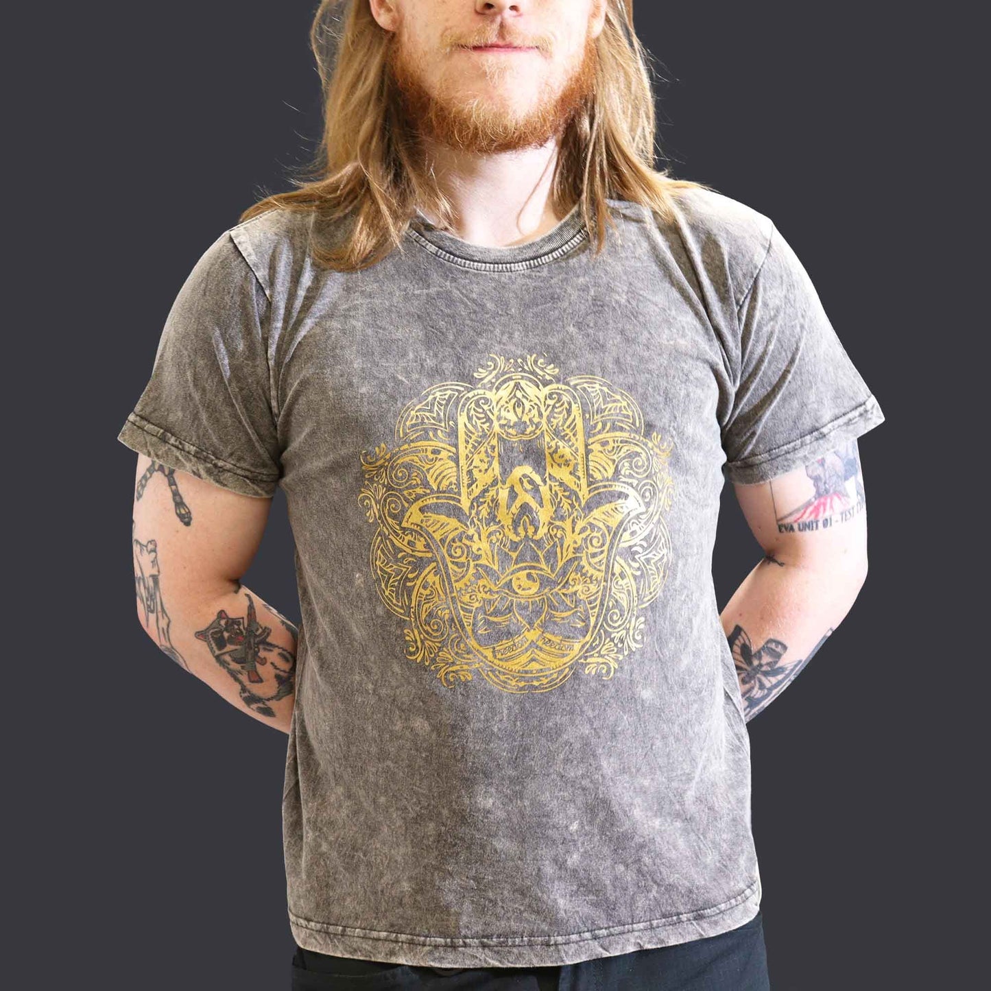 Camiseta Nomad Sari Grande - Hamsa - Gris oscuro
