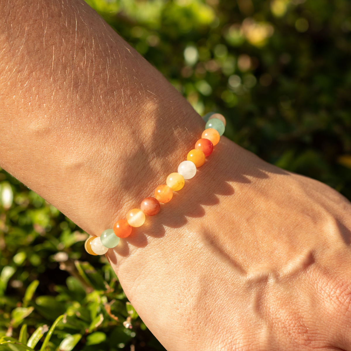 Pulsera de Poder Pequeña (17cmx6mm) - Ágata arcoíris