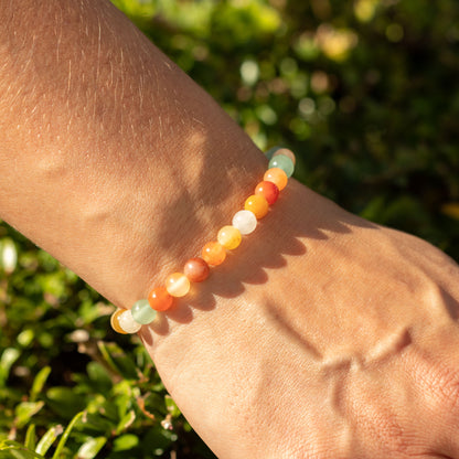 Pulsera de Poder Pequeña (17cmx6mm) - Ágata arcoíris