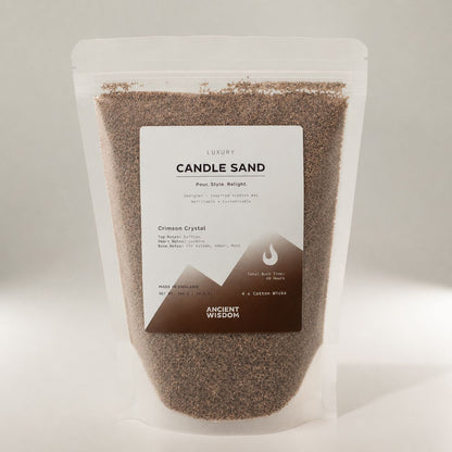 Vela perfumada de arena - Marrón Mocha - Cristal Carmesí - 300 g