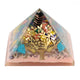Grande pyramide en organite 70 cm - Base en arbre (base en terre)