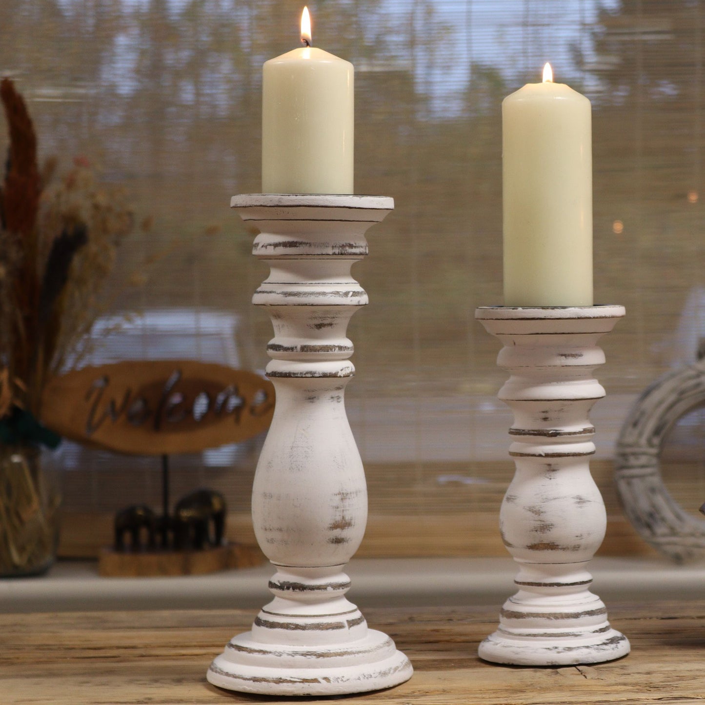 Candelero Clásico - Blanco - 30x10cm - Mediano