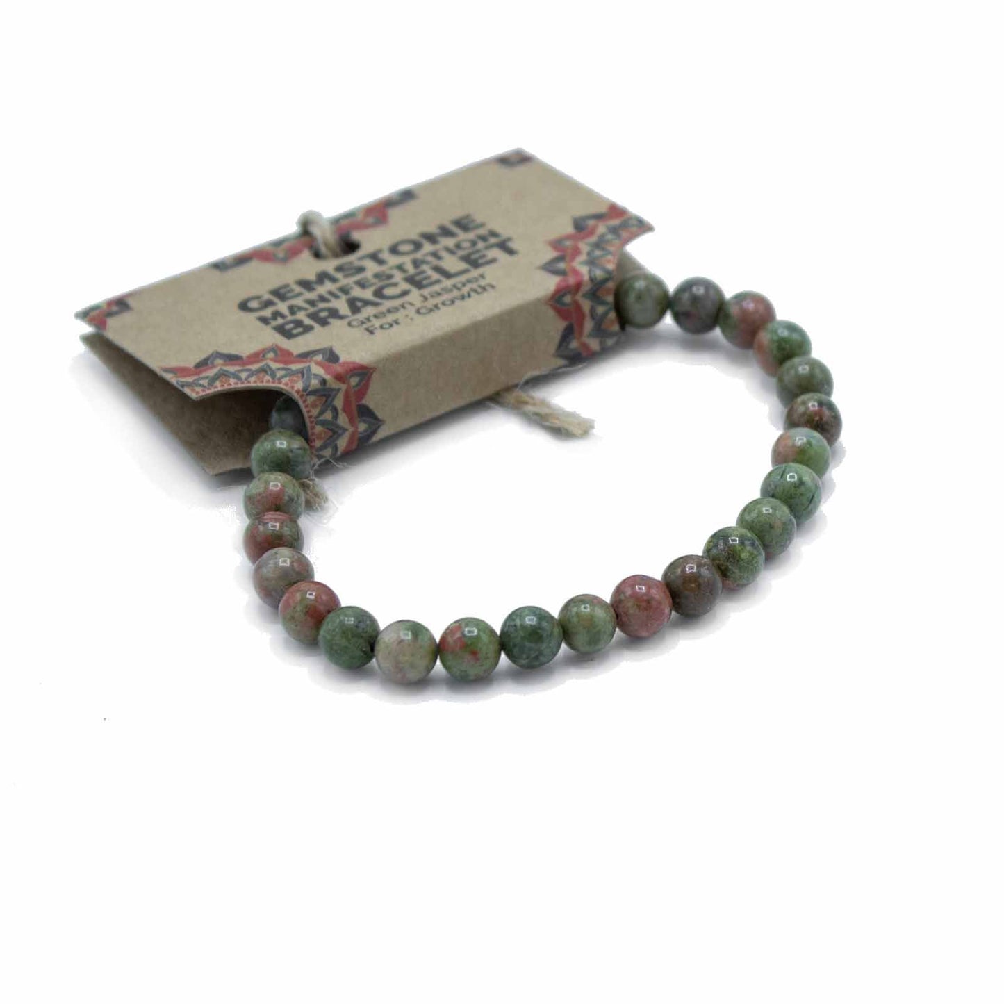 Pulsera de manifestación de piedras preciosas - Jaspe verde - Crecimiento