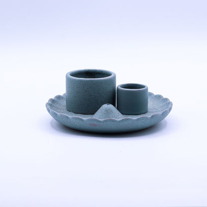 Varita de Palo Santo y Soporte para Sahumerios - Flor de loto - Azul