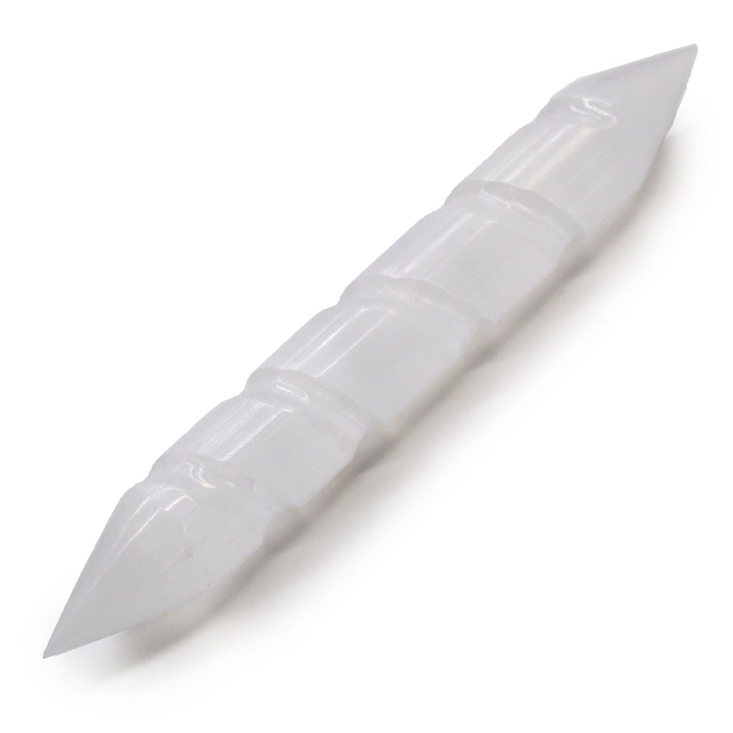 Varita Espiral de Selenita - 16 cm (Ambos extremos punta)