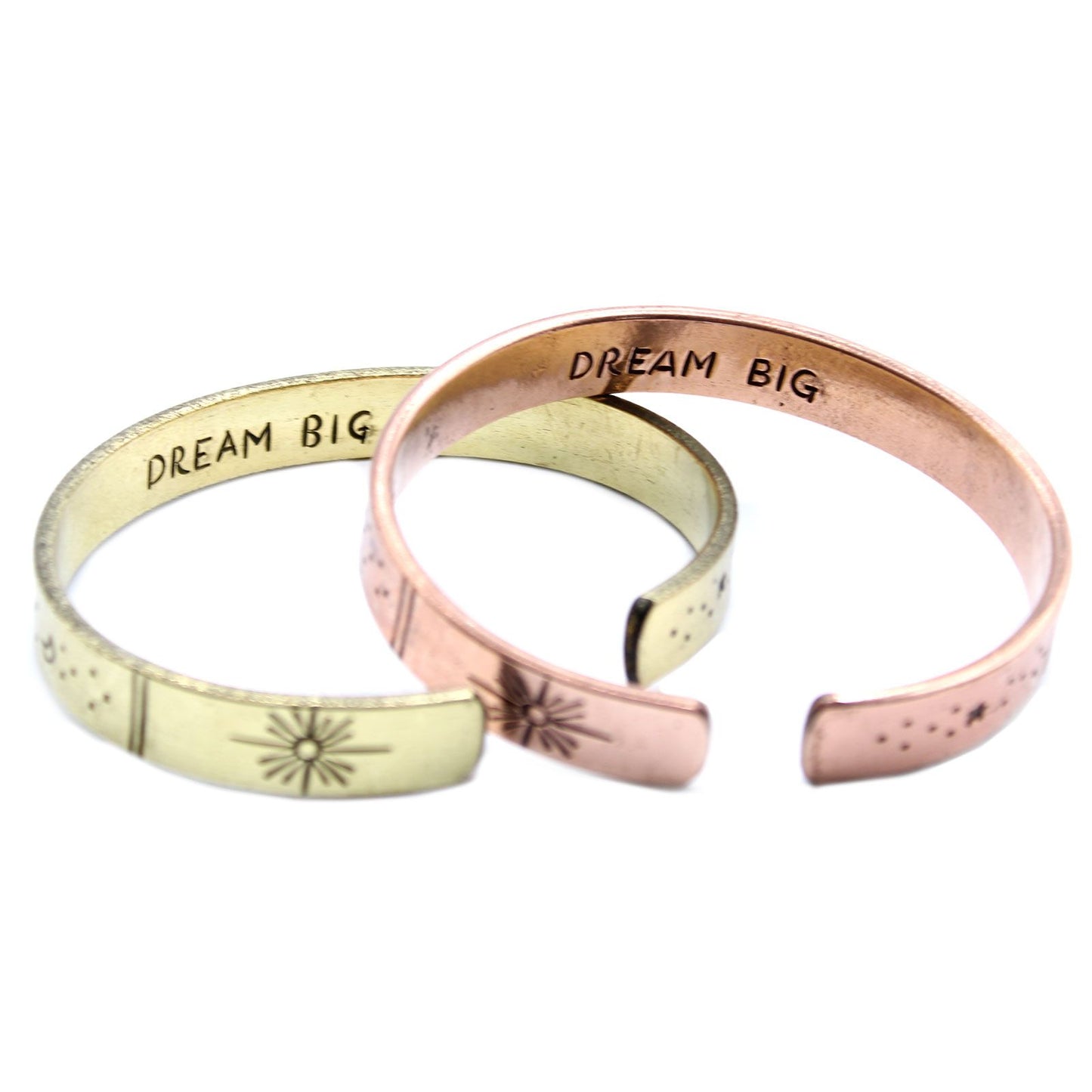 Inspirierendes Armband - Messing Sonnenaufgang, Galaxie, Sterne, Erde