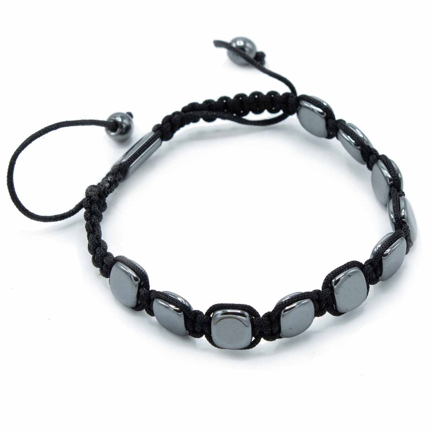 Hämatit-Shamballa-Magnetarmband – abgerundete Ecken