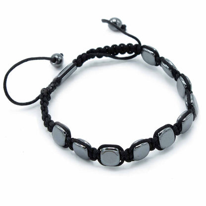 Hämatit-Shamballa-Magnetarmband – abgerundete Ecken