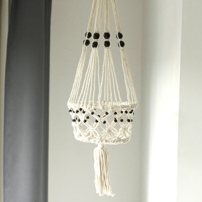 Macetero Macramé Grande con Cuentas