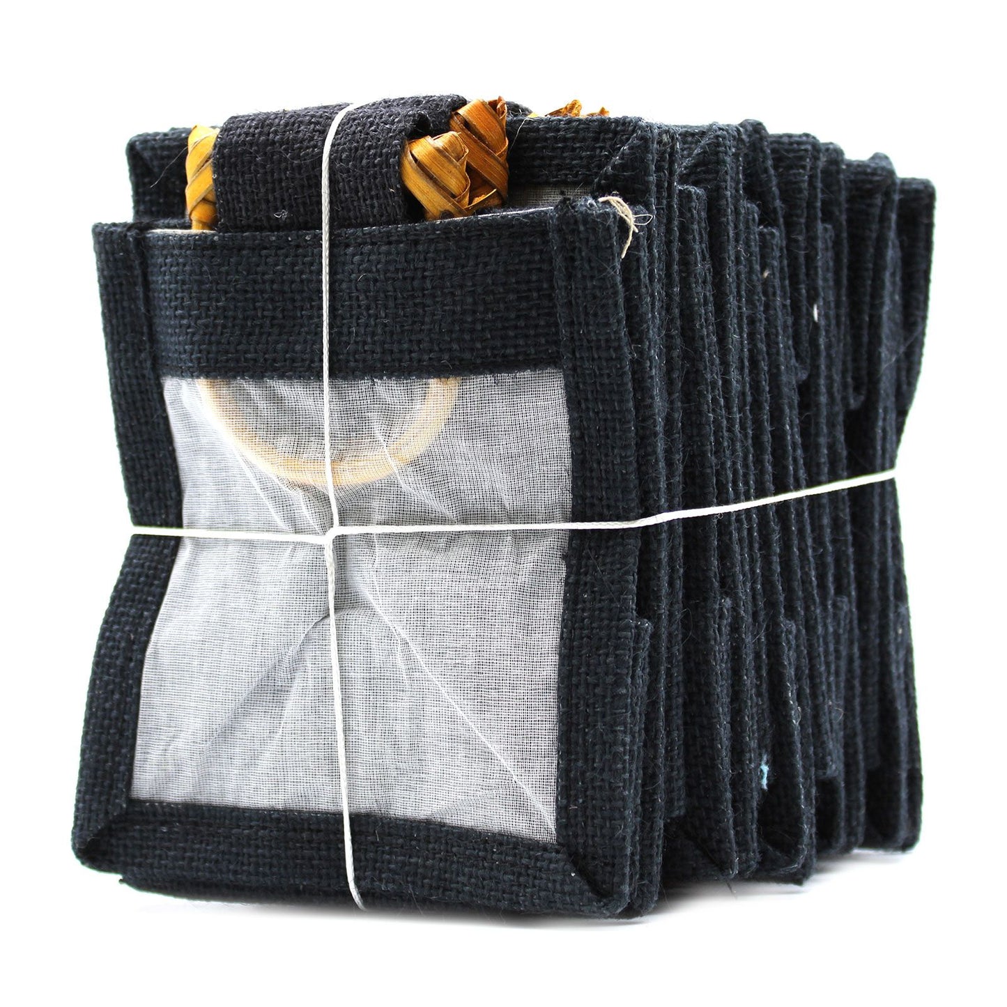 Bolsa de regalo de yute puro y algodón con ventana - 1 Ventana
