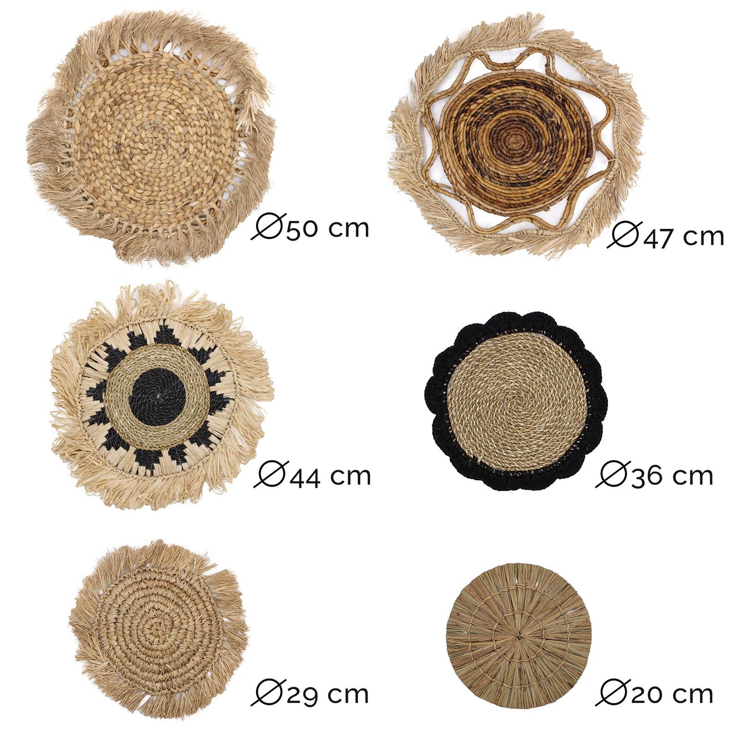 Conjunto de seis cuadros naturales - Colección Kribo