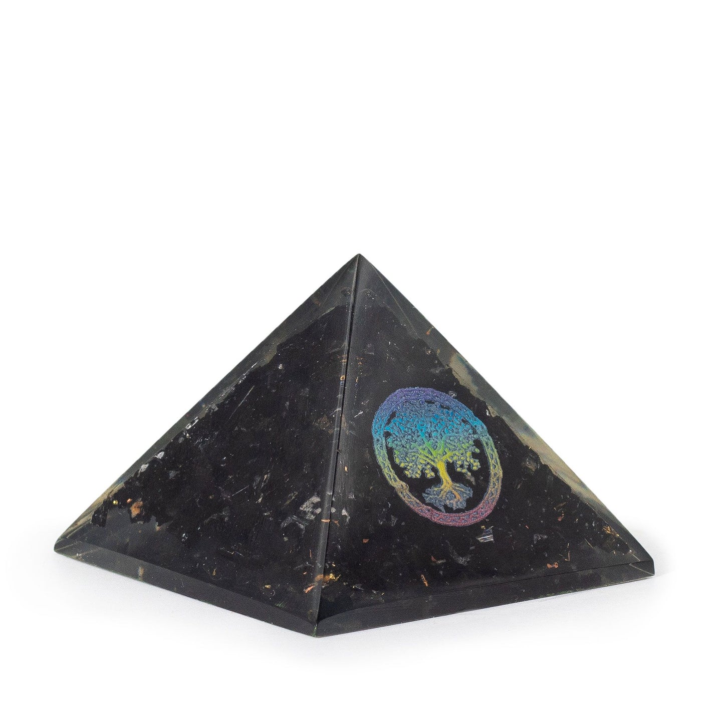Pequeñas pirámides de orgonita 5.5x4.5cm - Árbol de la Vida - Trozos de tourmalina negra