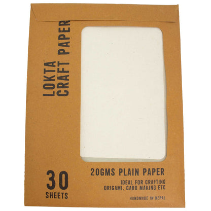 Lot de 30 feuilles de papier Lokta fait main A4 - 20 grammes - uni