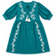 Nomad Sari On the Med Collection - Vestido - Turquesa con Bordado y Borla (L-XL)