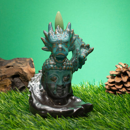 Brûleur d'encens à refoulement - Dragon sur Bouddha