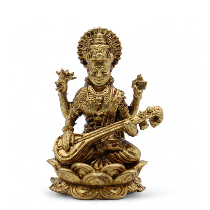 Miniaturgötter aus Messing – Sarswati (22 g) – 34 mm