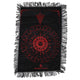 Tela de Adivinación con Péndulo de Bruja Antigua - Rostro del Sol - Negro y Rojo Sangriento