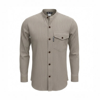 Nomad Sari Grandad Shirt - Piedra Gris - Mediano