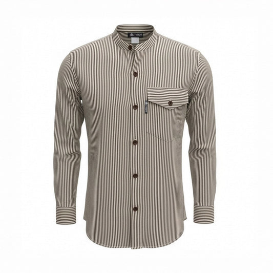 Nomad Sari Grandad Shirt – Steingrau – Medium