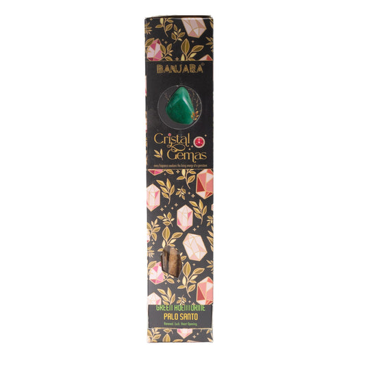 Banjara Cristal Gemmes Bâtonnets d'Encens - Aventurine Verte Palo Santo