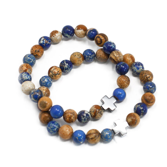 2 Edelsteinarmbänder - Regenbogen