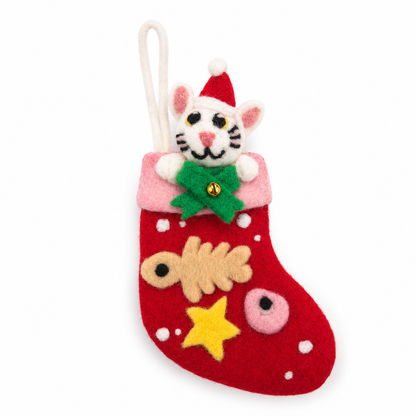 Calcetines navideños de fieltro para mascotas - Selección mixta