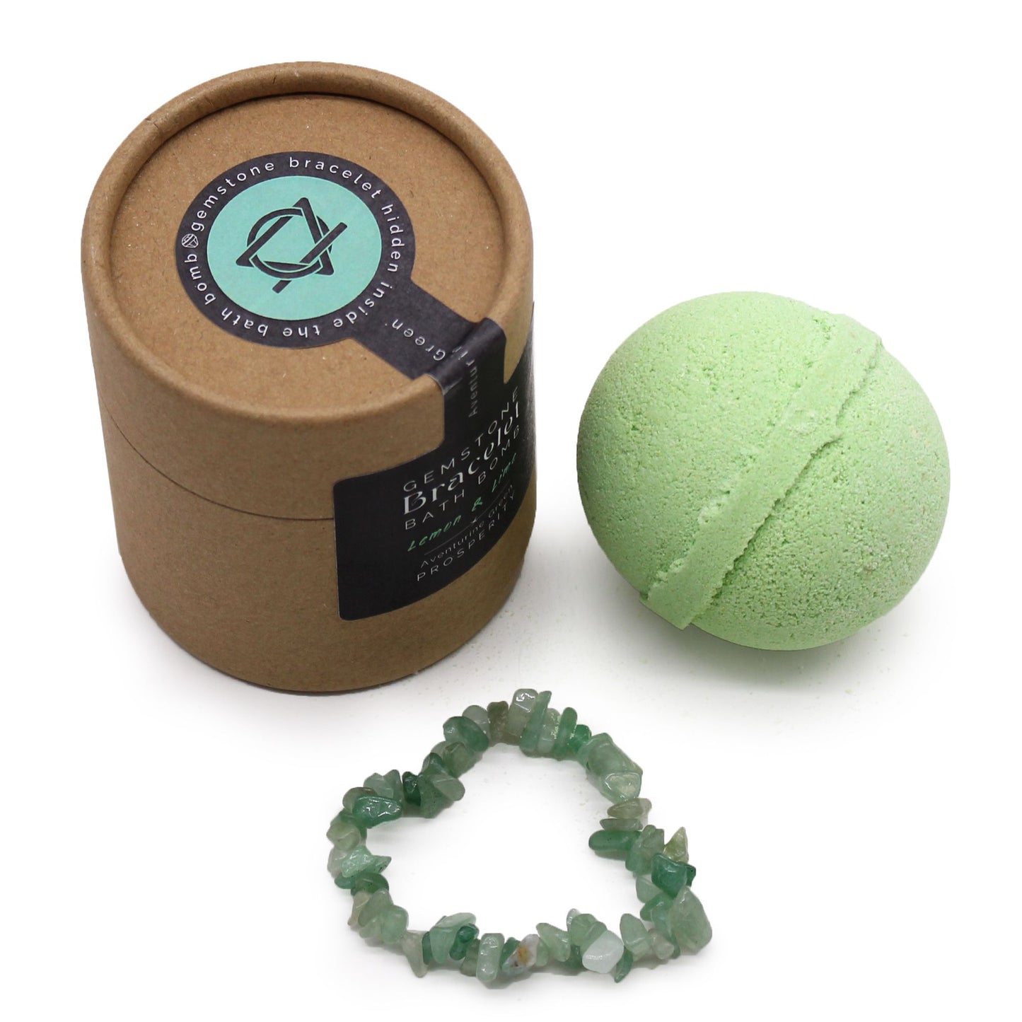 Bracelet bombe de bain avec pierres précieuses en aventurine verte