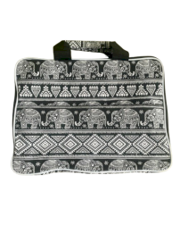 Sacoche rembourrée pour ordinateur portable (motif éléphants) 33 x 24 x 3 cm