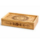 Caja de tarot tallada con Sol y Luna y cajón