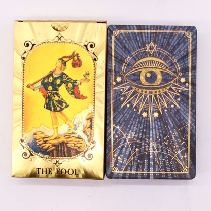 Jeu de cartes de tarot bleu et or - All-Seeing Eye - avec livret