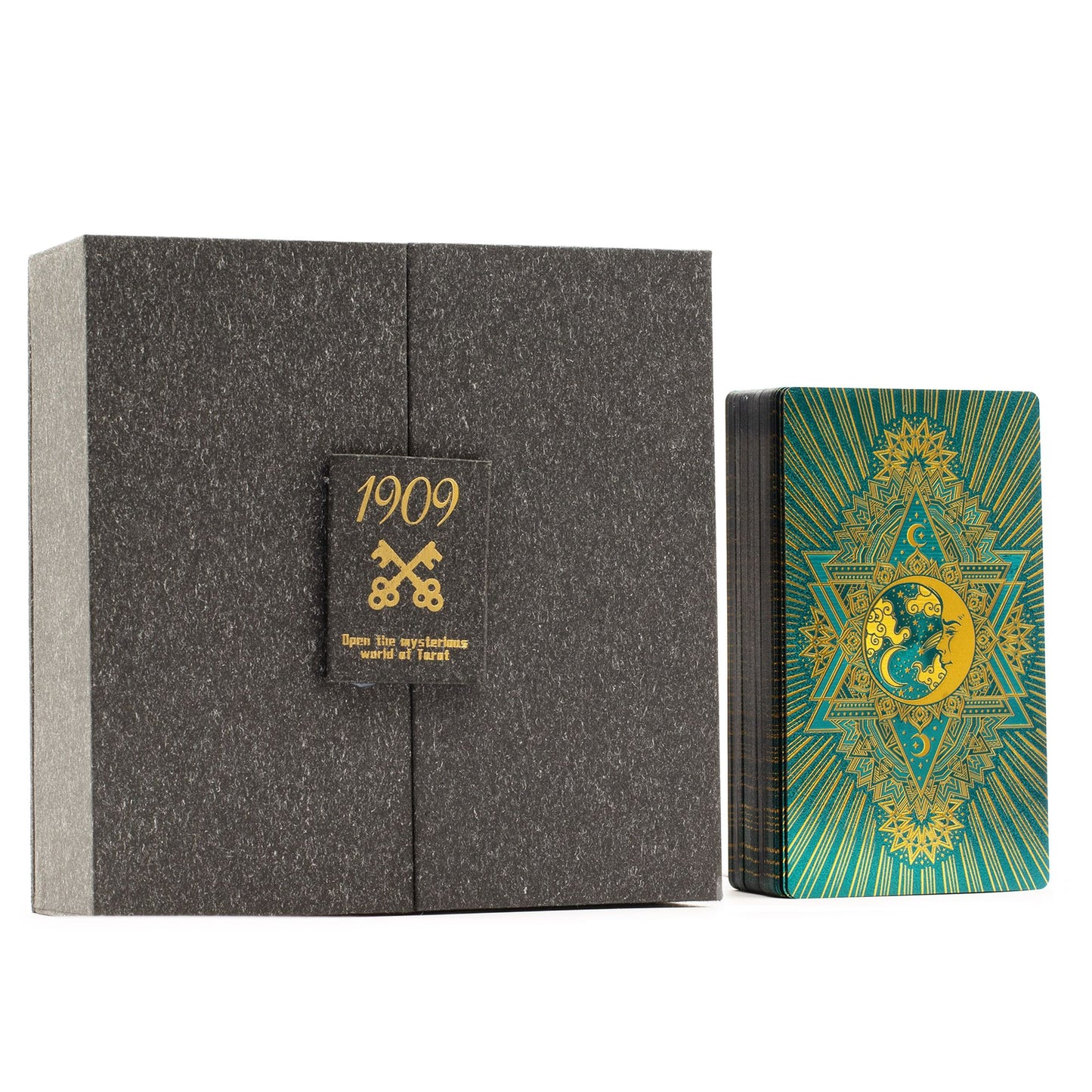 Gold- und türkisfarbenes Tarotkarten-Geschenkset