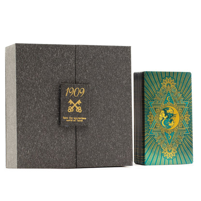 Gold- und türkisfarbenes Tarotkarten-Geschenkset