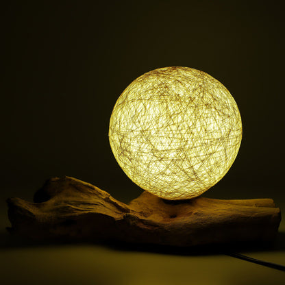 Lampe de table avec abat-jour sphérique - Crème