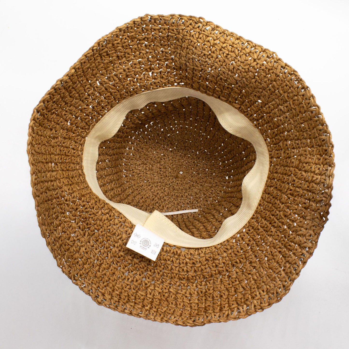 Chapeau de Soleil en Paille Nomad Sari à Bord Souple et Flexible - Café Naturel