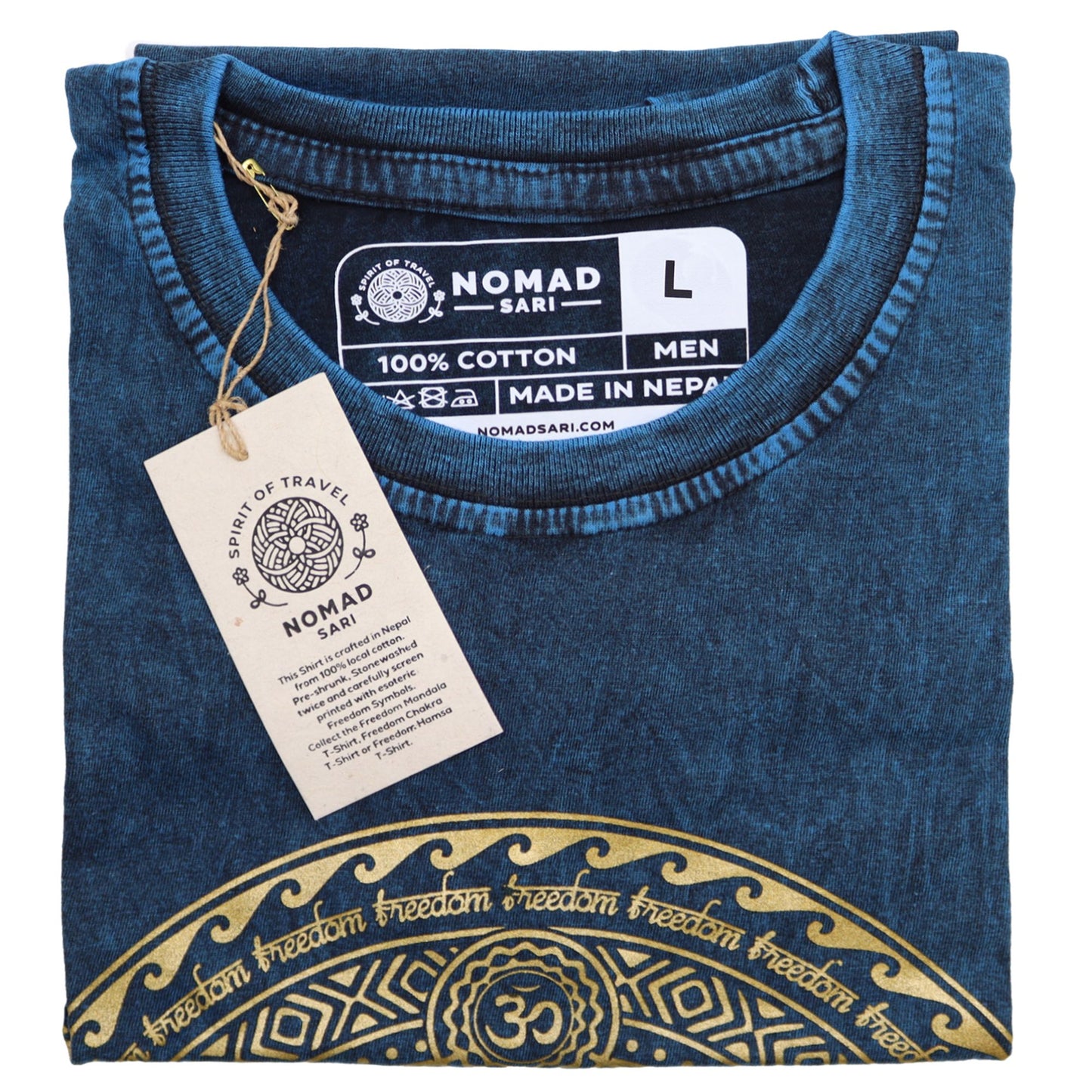 Nomad Sari Kleines T-Shirt – Chakra – Blau