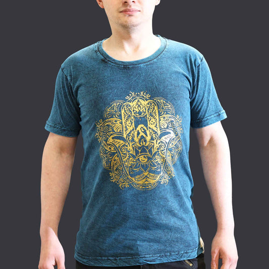 Nomad Sari Kleines T-Shirt – Hamsa – Blau