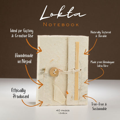 Mini carnet Lokta - Fleurs mélangées - 40 feuilles