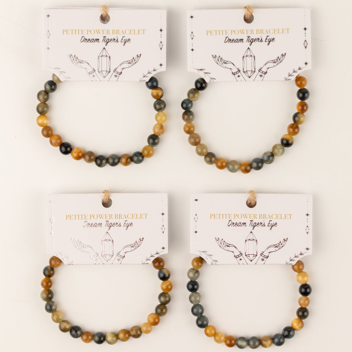 Pulsera de poder pequeña (17 cm x 6 mm) - Ojo de Tigre Soñado