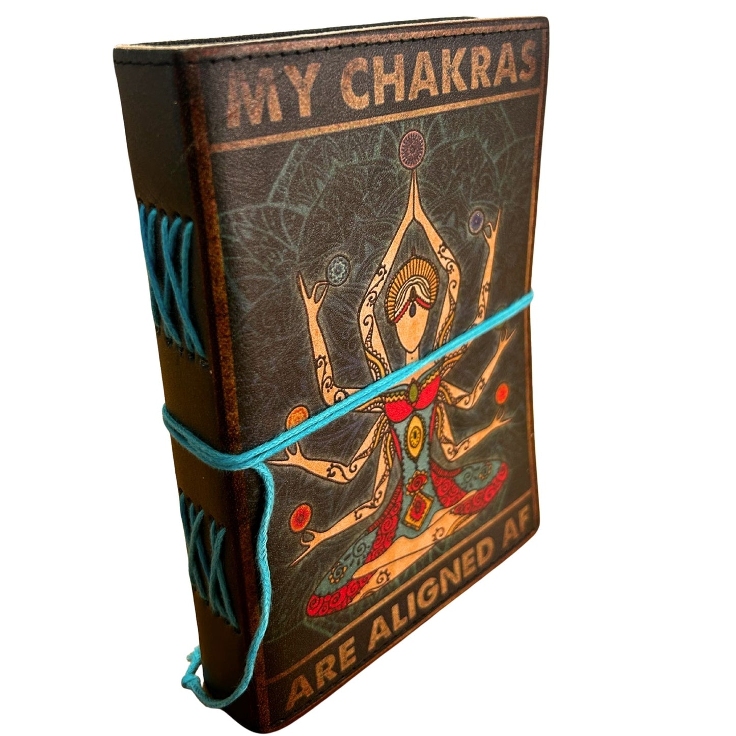 Carnets reliés en cuir (7 x 5 pouces) - Mes chakras sont alignés - 200 pages, papier ordinaire
