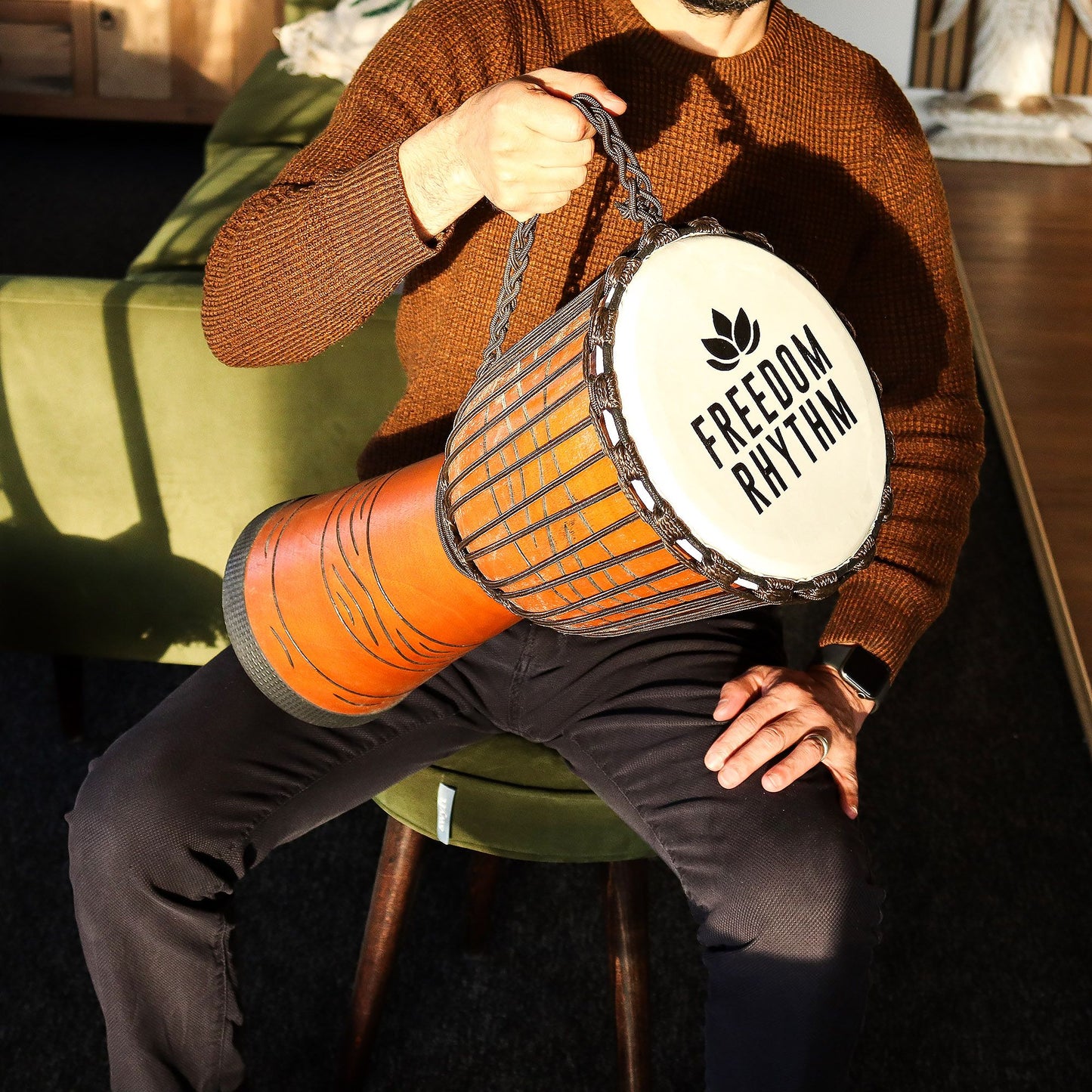 Gran tambor djembe Pro - Ritmo de Libertad (agudo) - 50cm (22cm Diia)