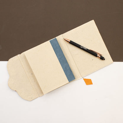 Med Lokta Button Lock Notebook (15x12cm) - 45 leafs - Crafted Real Himalayan Floral Design